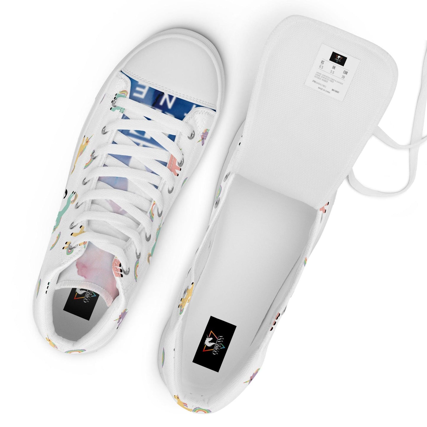 CF Unicorn and Rainbows high top canvas shoes - Coreana Fitness