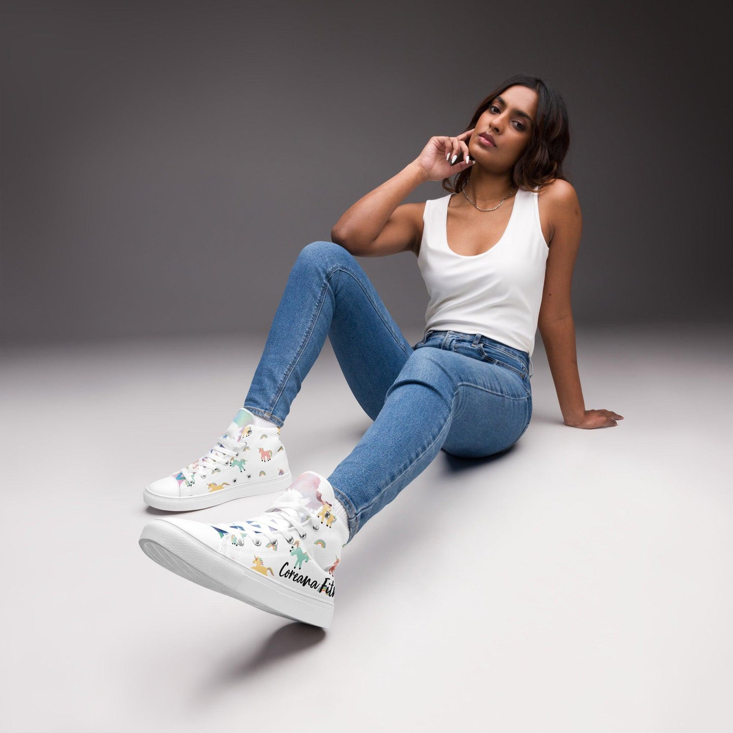 CF Unicorn and Rainbows high top canvas shoes - Coreana Fitness