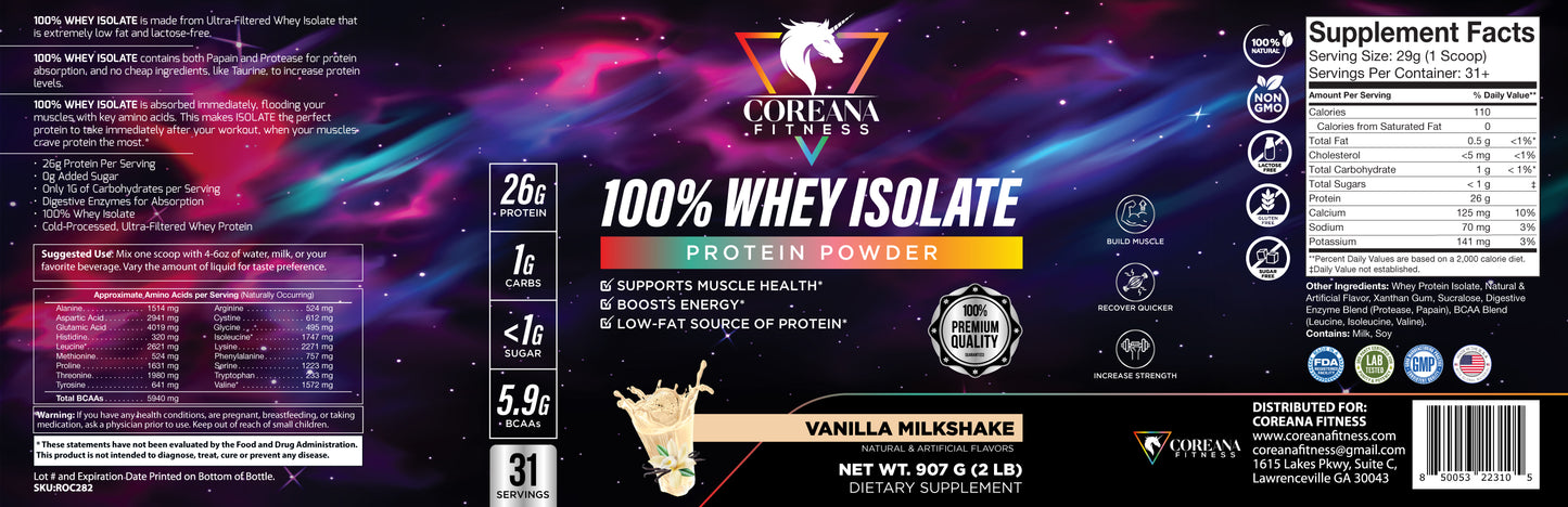 Coreana Fitness - 100% Whey Isolate (Vanilla)