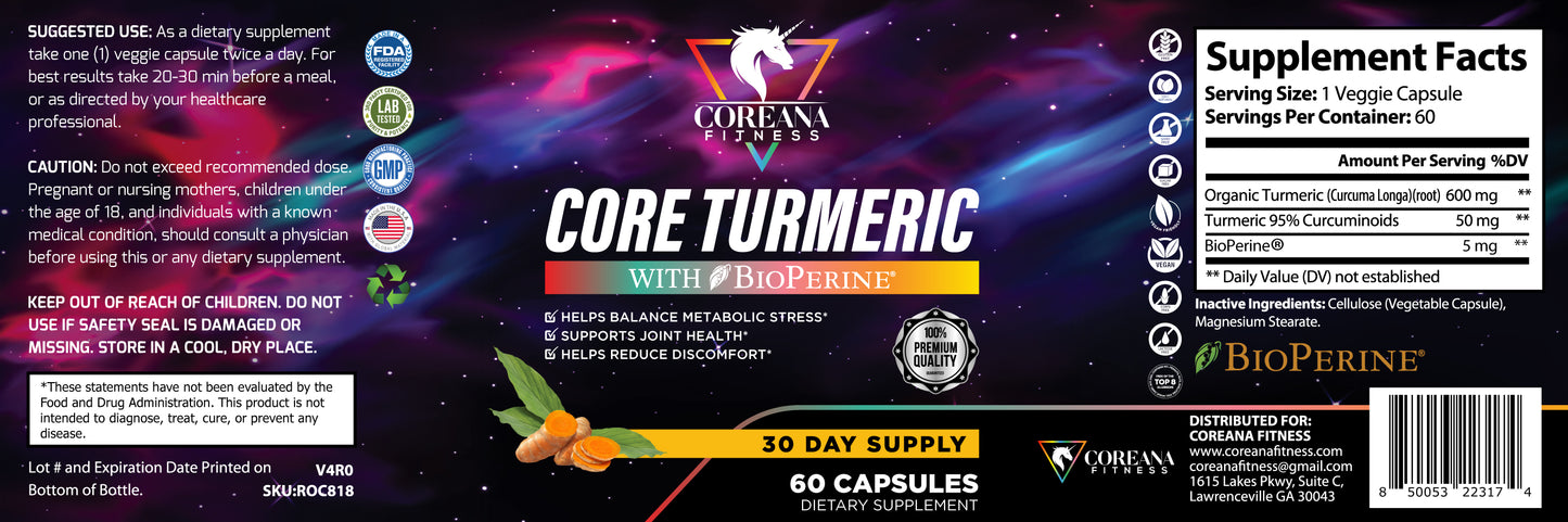 Coreana Fitness - Core Turmeric (with BioPerine)